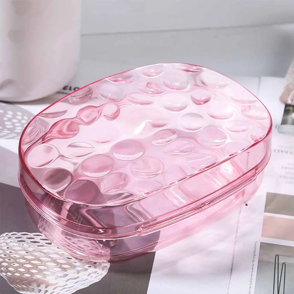 

3pcs Soap Box Transparent For Shower Bathroom Storage With Drainage Holes Non-Slip Soap Dish Holder Saver Container Organizer