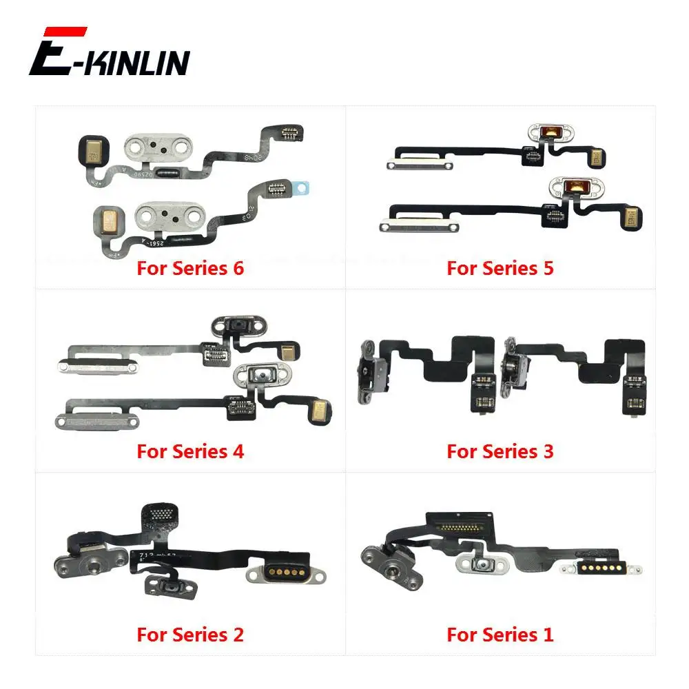Switch Power ON OFF Mute Silent Button Ribbon Flex Cable For Apple Watch Series 1 2 3 4 5 6 38mm 42mm 40mm 44mm With Mic Parts