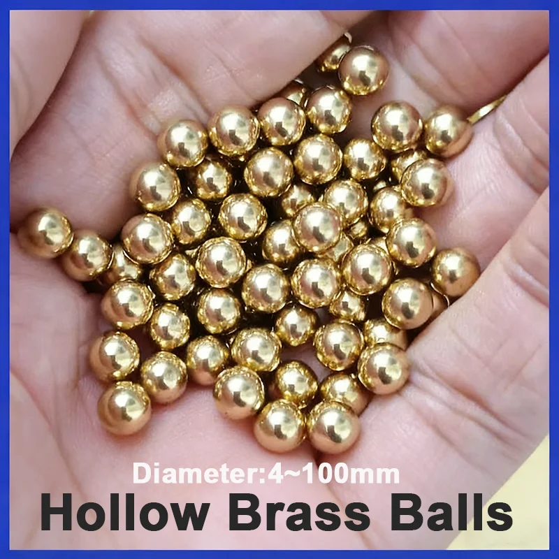 Dia 4/5/6/7/8/10/12/14/16/18/20/25/30/35/40/45/50/53/60/80/100mm Hollow Copper Balls Pure Brass Precision Copper Beads