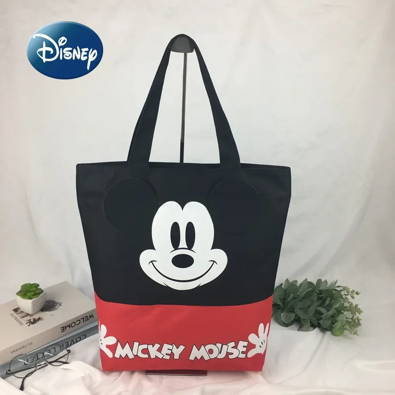 Disney Mickey New Women's Canvas Handbag Fashion Women's Shoulder Bag Large Capacity Handheld Storage Bag High Quality