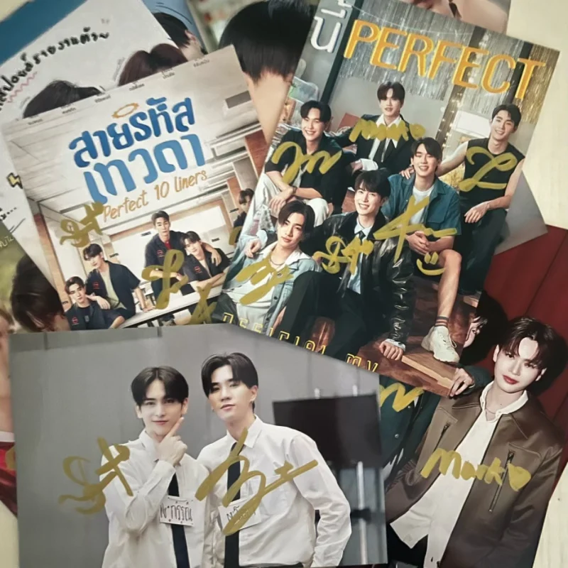 Perthsanta Juniormark Forcebook Poster Autographed Photos Thai TV Perfect 10 Liners Drama Stills Handwritten Signature Picture