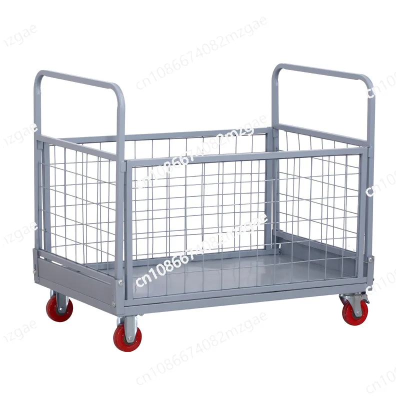 

Tool trolley Industrial foldable network car fence Express turnover warehouse Goods handling Multifunctional trolley