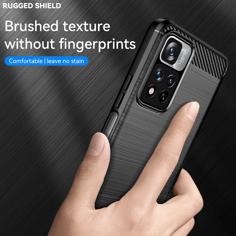 For Cover Xiaomi Redmi Note 11 Pro Plus 5G Case For Redmi Note 11 Pro Silicone Carbon Fiber Case For Redmi Note 11 Pro Plus 5G
