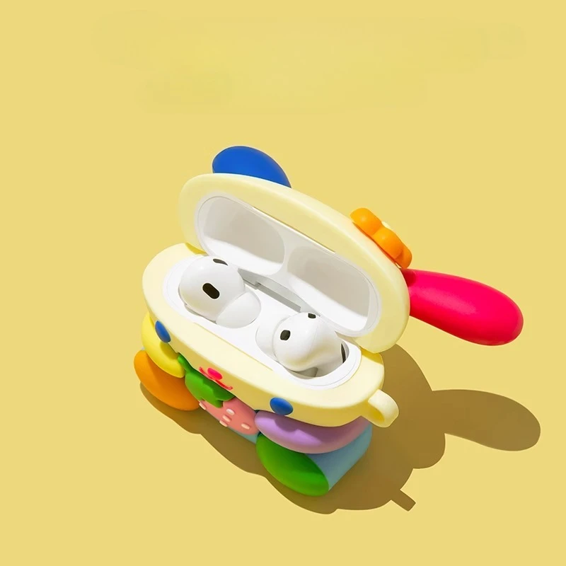 ل أبل AirPods 1 2 3 4 Pro 2 حافظة كارتون قوس قزح أرنب سماعة أذن من السيليكون حافظة واقية لصندوق سماعة AirPods #2