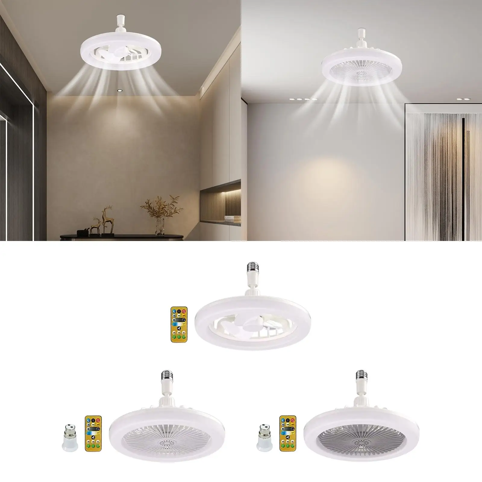 Ceiling Fan 30W E27 Converter Base for Bedroom Dining Room Kitchen