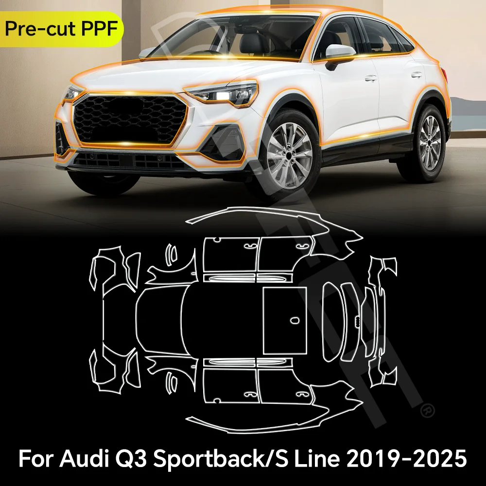 

For Audi Q3 Sportback S Line 2019-2024 TPU Paint Protection Film Clear Bra Car Body Anti-Scratch Pre-cut PPF Resistant Invisible