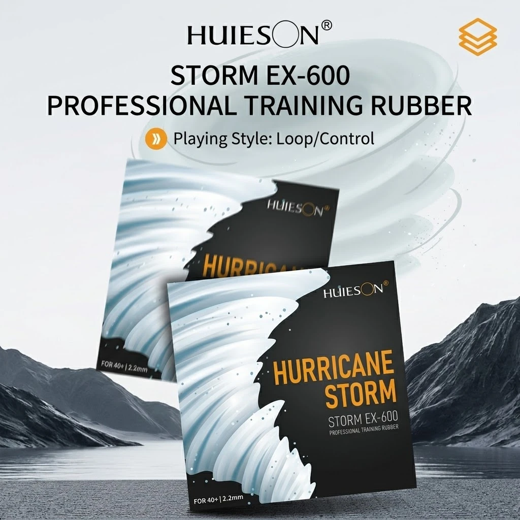 Hui Sheng Storm Table Tennis Racket Rubber, Ex600 Table Tennis Racket Reverse Rubber Cover, Training and General Use Rubber Cover