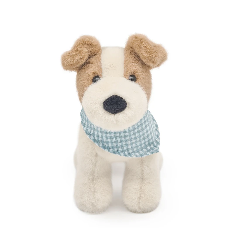 20cm Wire Fox Terrier Plush Toy with Bib-Soft Stuffed Dog Adorable  Dog Stuffed Animal Plushie For Kids Birthday Gift Home Decor
