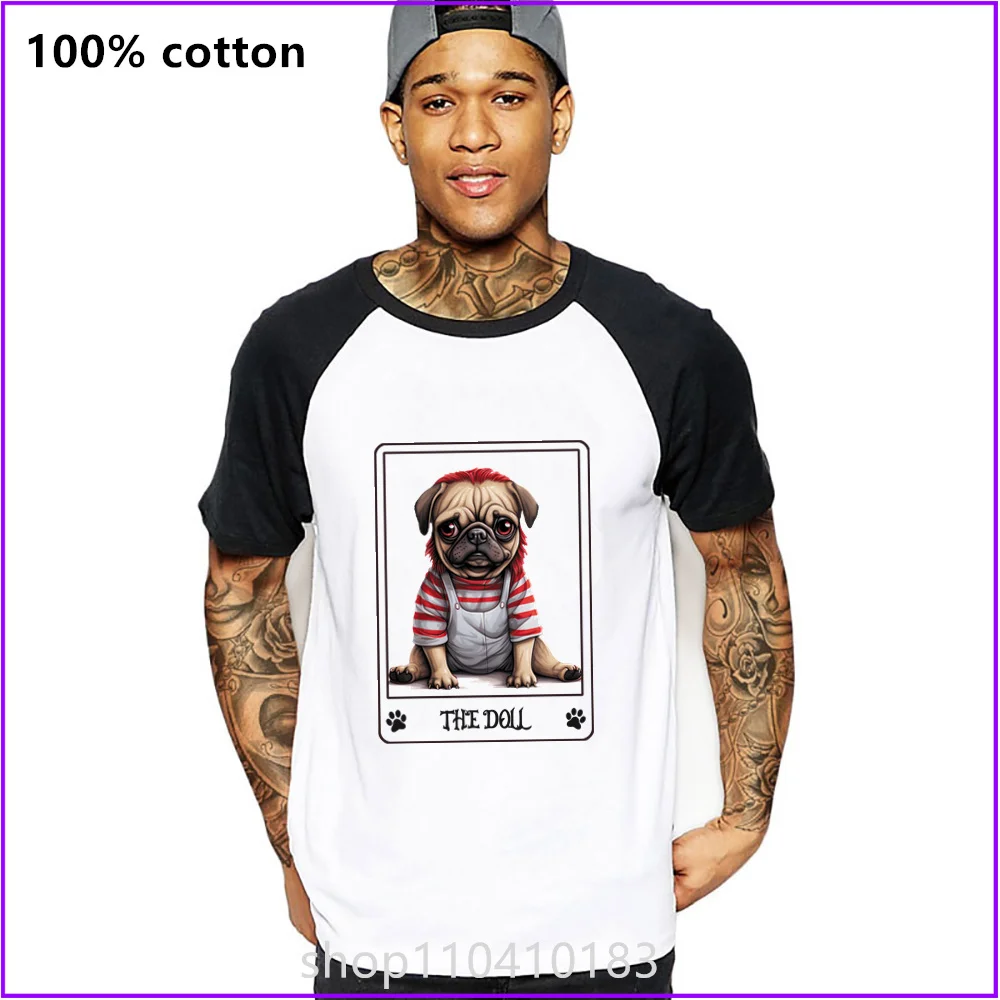 Dog Lover Dog Mom Pug Lover Tarot Card Animal Cartoon Halloween T Shirts For Men'S Women Tshirt T-Shirt Sports Short Clothes Str