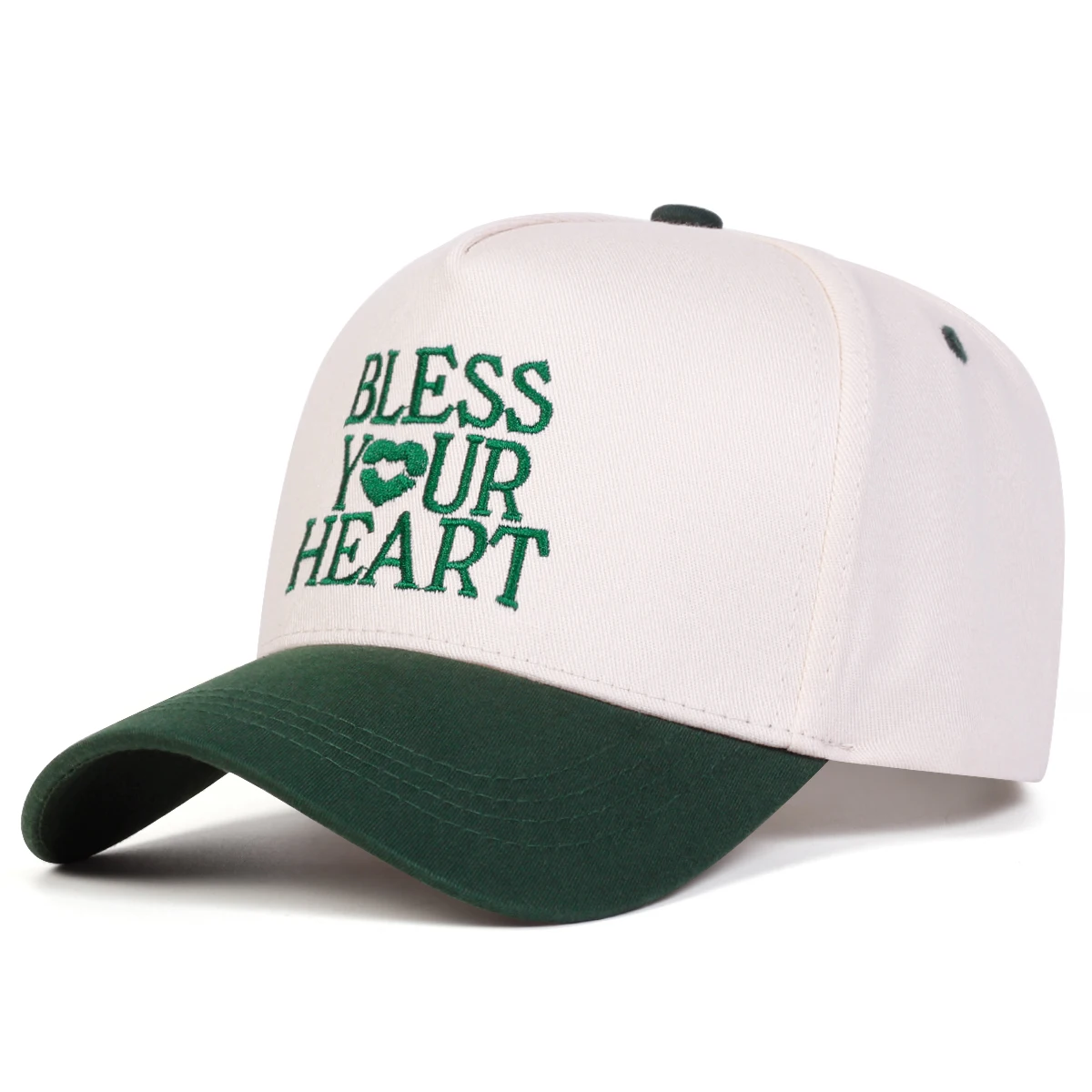 Unisex BLESS YOUR HEART Letter Embroidery Baseball Caps Outdoor Adjustable Spring and Autumn Casual Sunscreen Hat