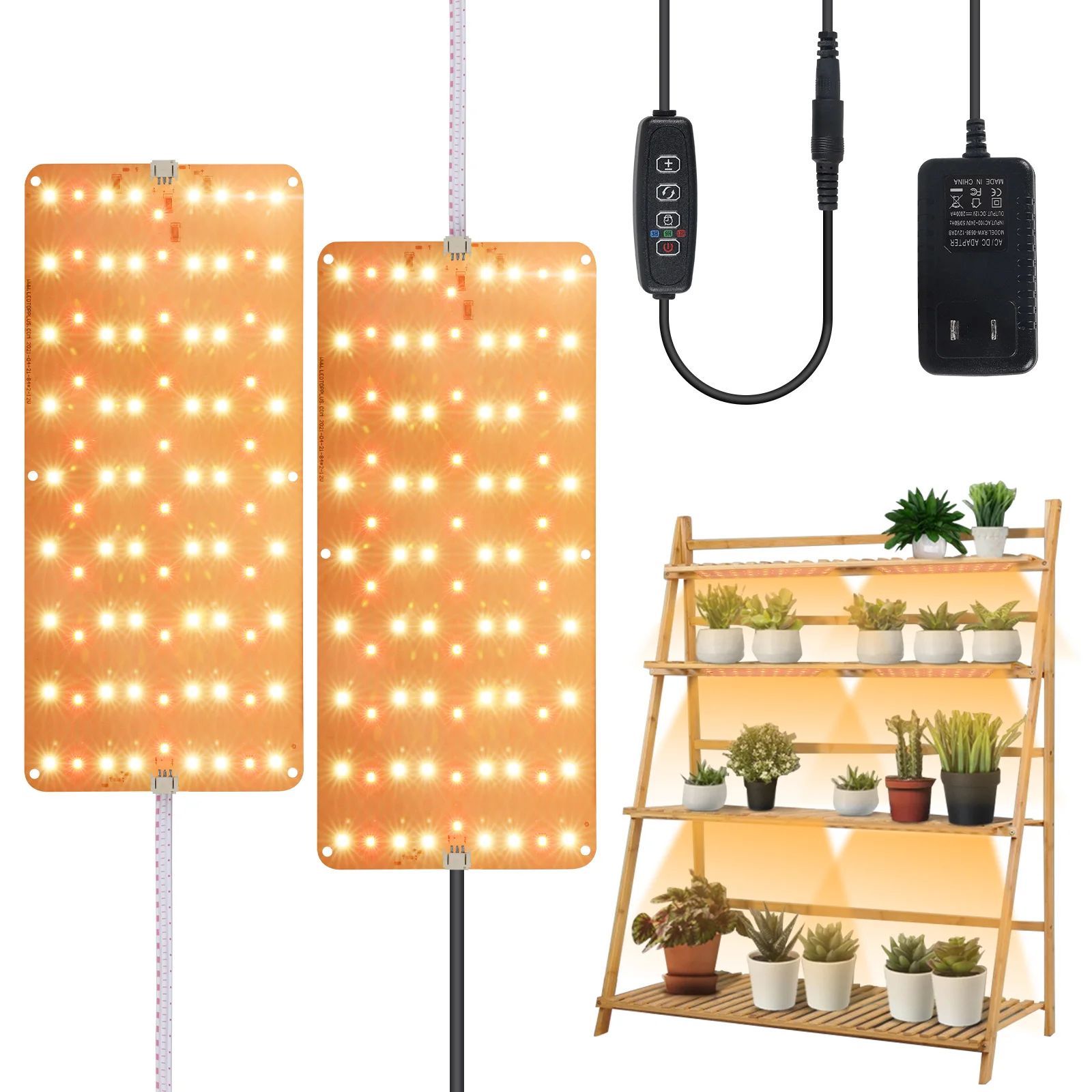 Full Spectrum Hidropônico LED Crescer Luz, Phyto Lâmpada, Regulável, Temporizador para Plantas, Flor Veg, Painel Interior Phytolamp