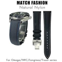 20mm 19mm Nylon Leather Watch Strap 21mm 22mm Canvas Watchband for Tissot Certina Hamilton Omega Planet Ocean Longines Tudor Men