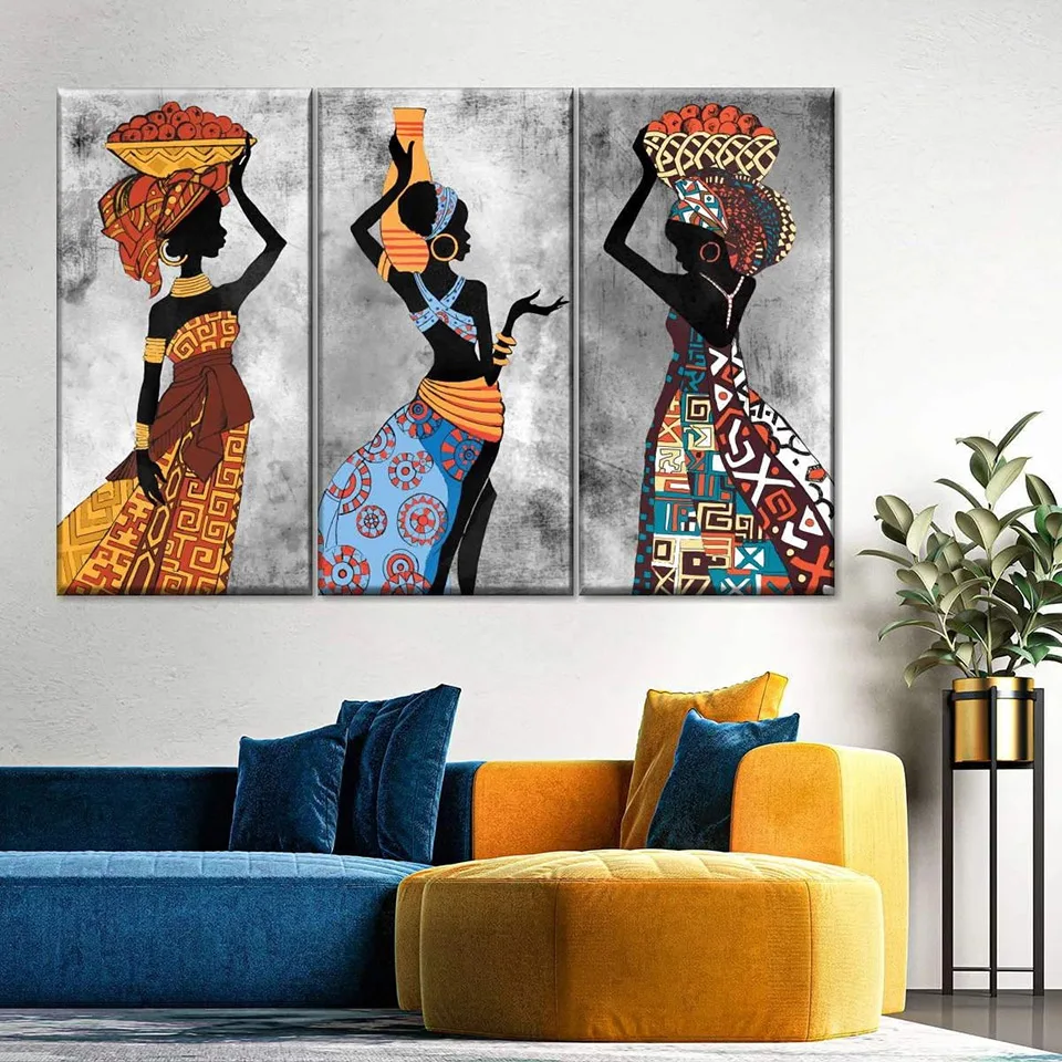 African Etnicos Tribal Art Diamond Paintings Black Women Dancing Cross Stitch Kits Diamond Mosaic Abstract Art for Home Decor