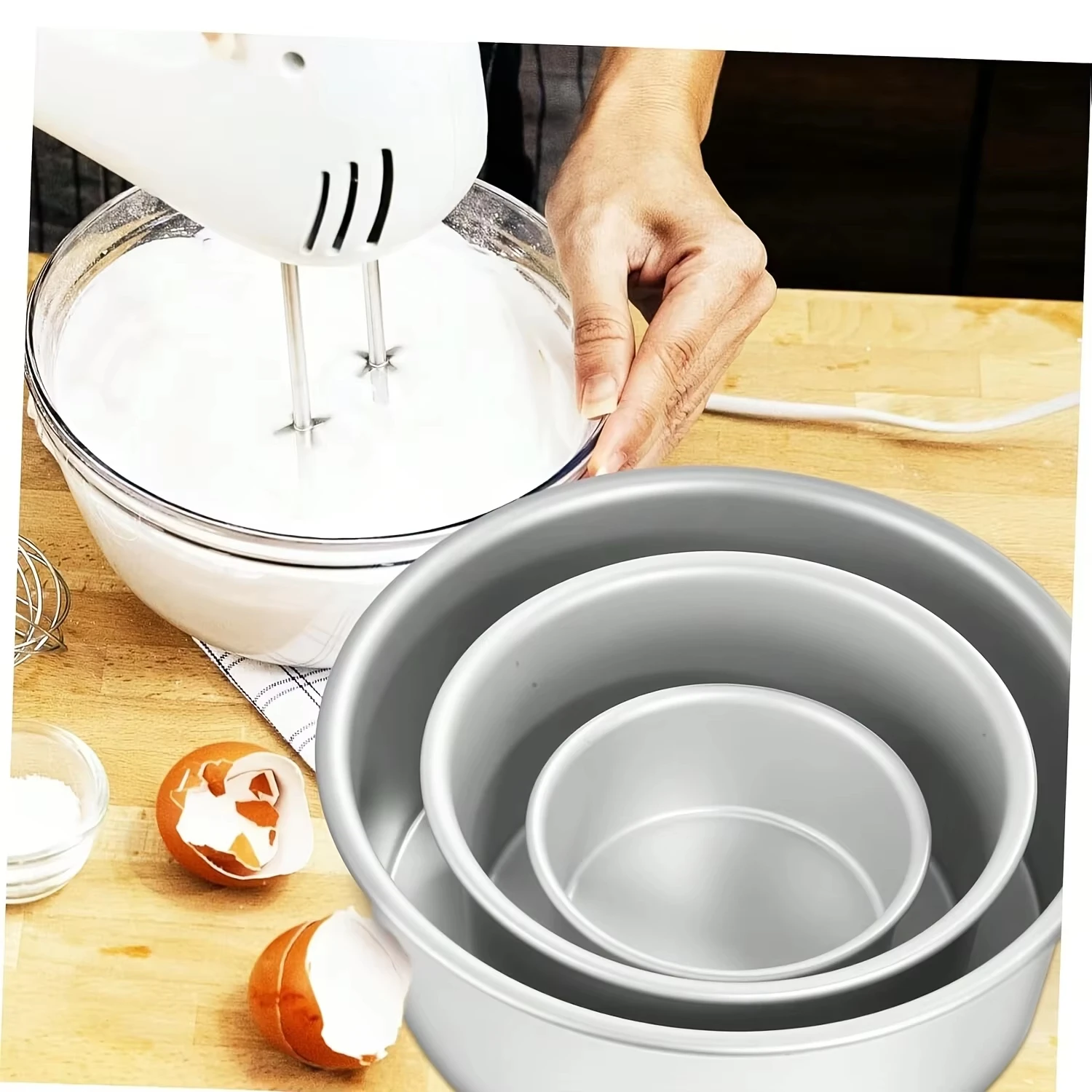 Nonstick Round Cake Pans for a Variety of Desserts, Chiffon Cakes, Made from Aluminum with a Rolled Edge, Baking Tools, Baking T