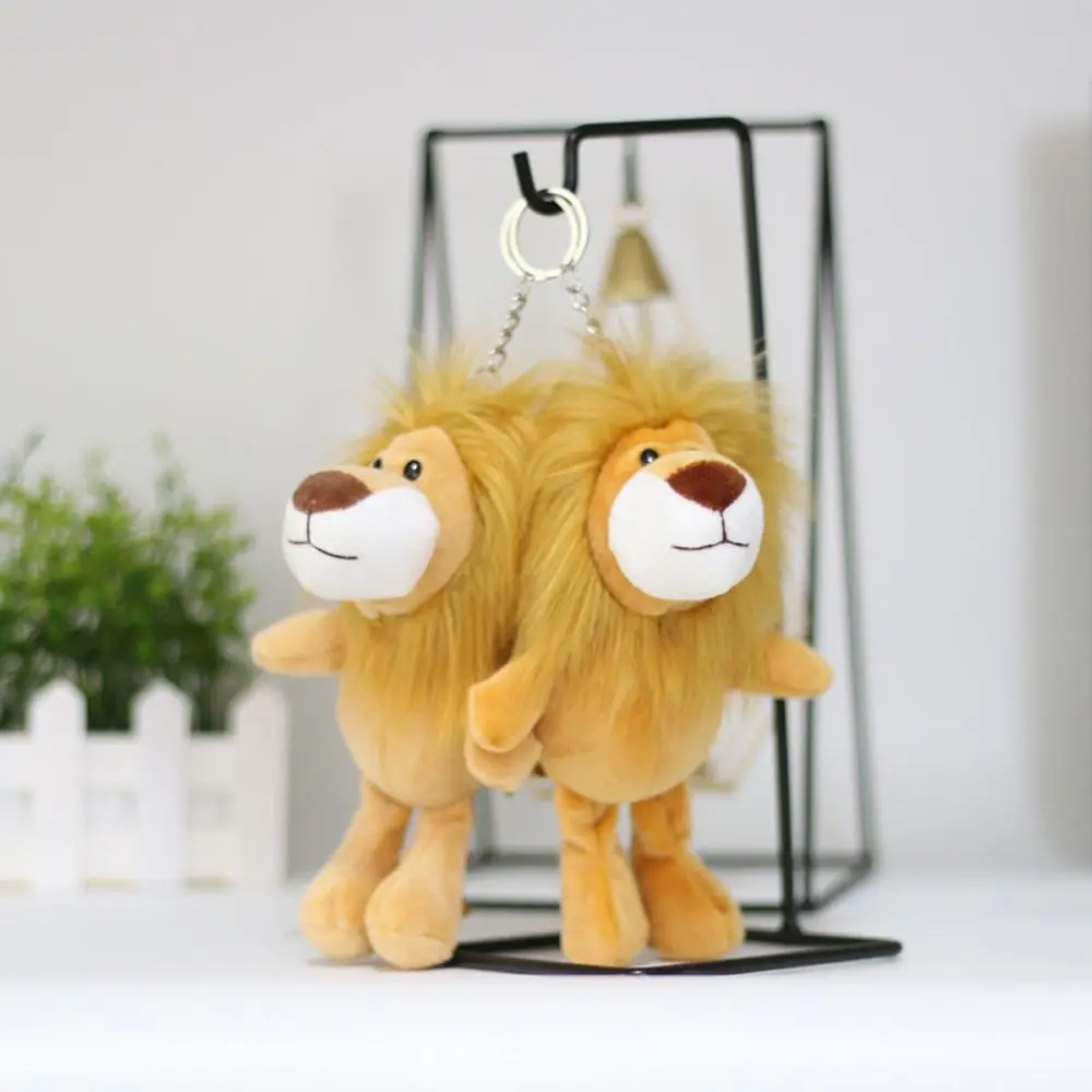 Children Gift Bag Charm Key Chain Hanging Decoration Jewelry Car Keyring Little Lion Doll Keychain Plush Doll Plush Keychain