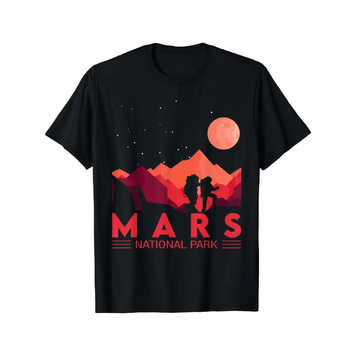 

graphic tees Cotton Short Sleeve Red Mars Planet Space National Park Funny Mars T-Shirt Black shirts