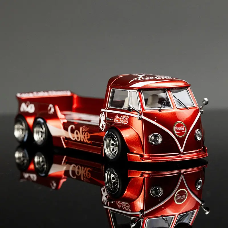 Liberty 1/64 VW Trailer Flatbed Carrier Coca-Cola Painted Alloy Car Model