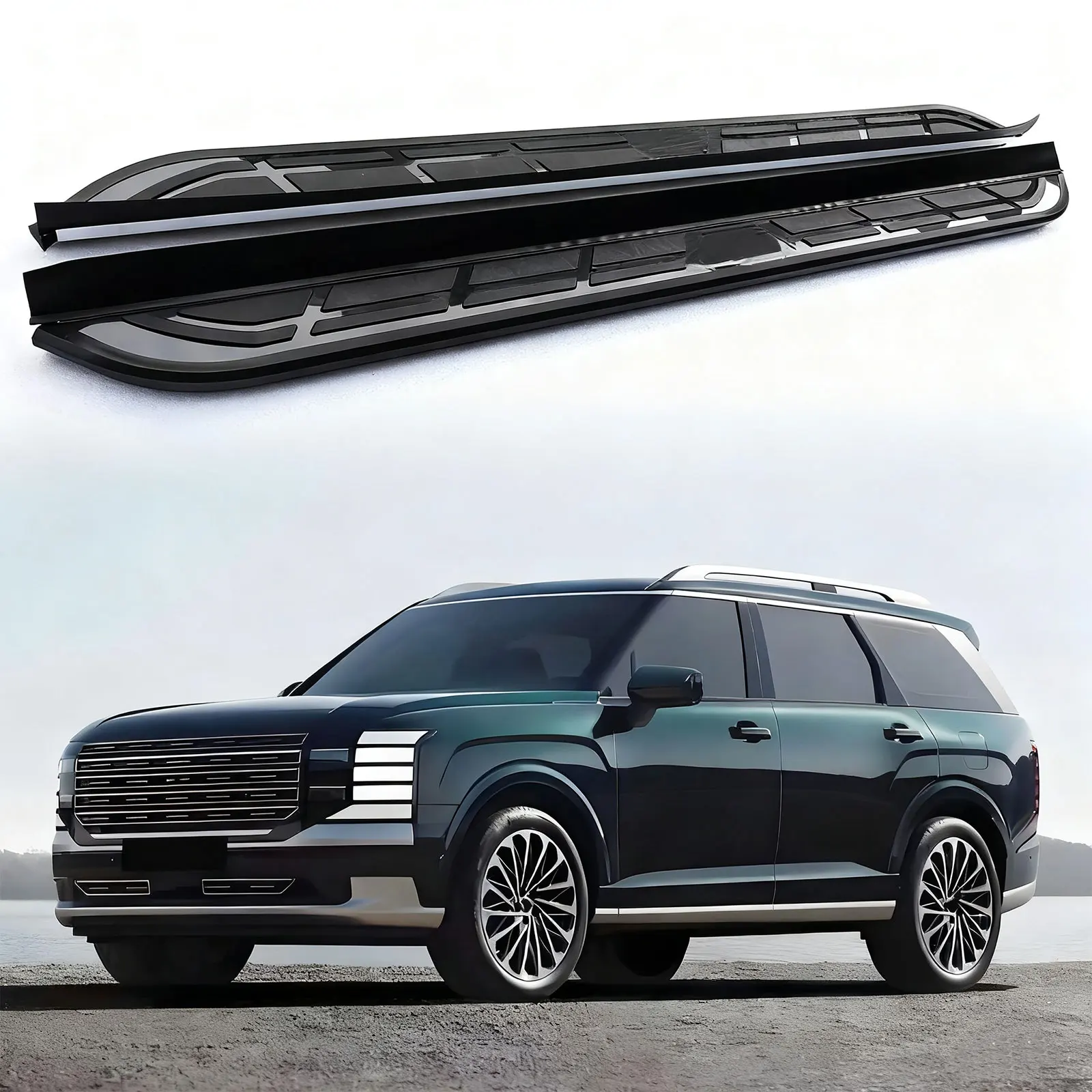 

2PCS Fixed Running Board Fits for Hyundai Palisade 2025 2026 Side Step Nerf bar