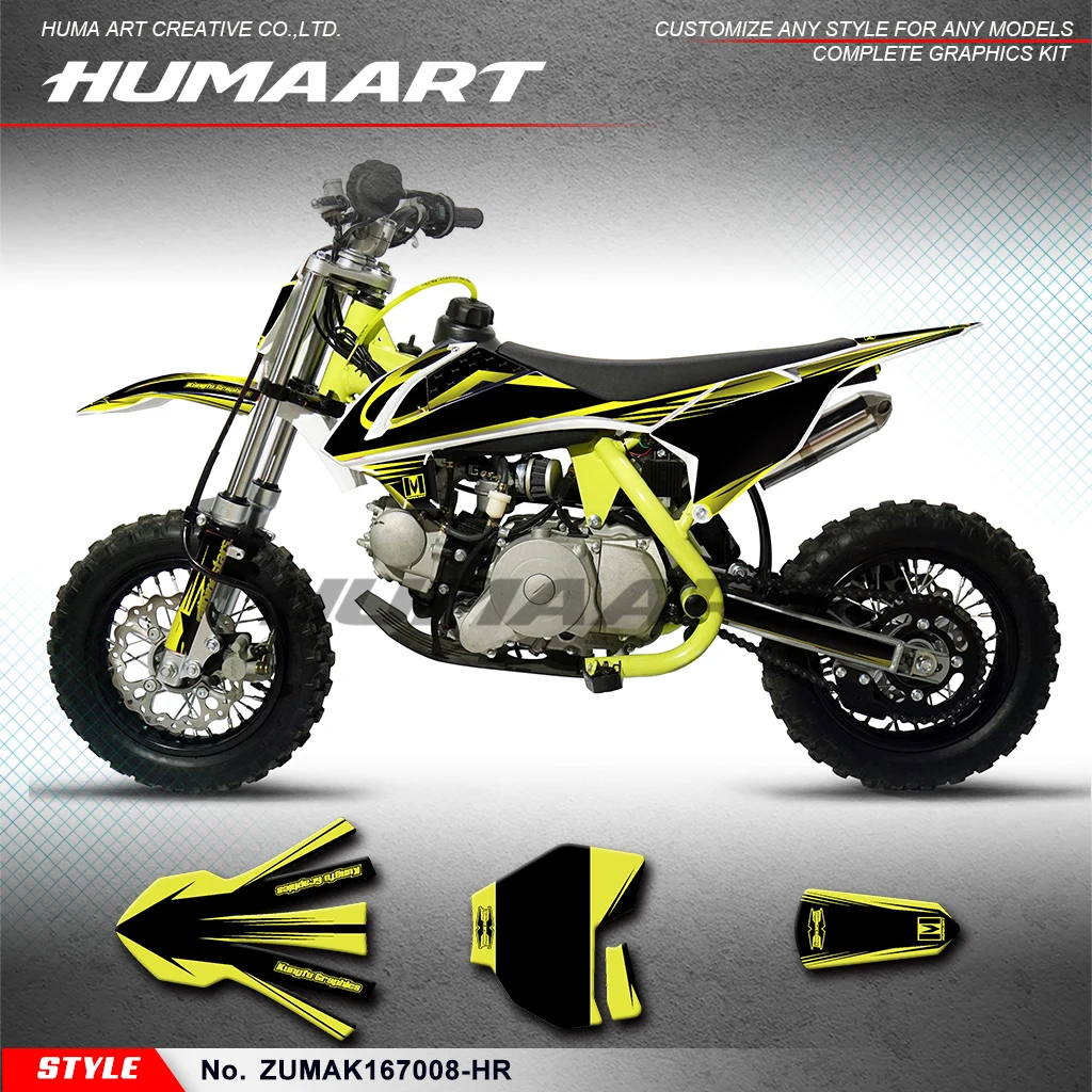 HUMAART Racing Graphics Stickers Complete for ZUUMAV K1 50 60 70,Kids Mini Dirt Bike,Rebuilding,  ZUMAK167008-HR