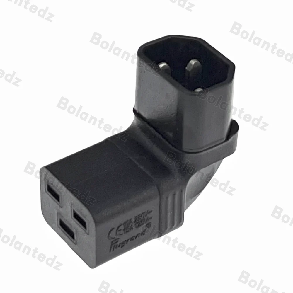 IEC320 C14 To C19 AC Power Adapter Plug Connect C20 To C13 Power Male To Female 90 Degree Down Up Angled Converter﻿﻿﻿