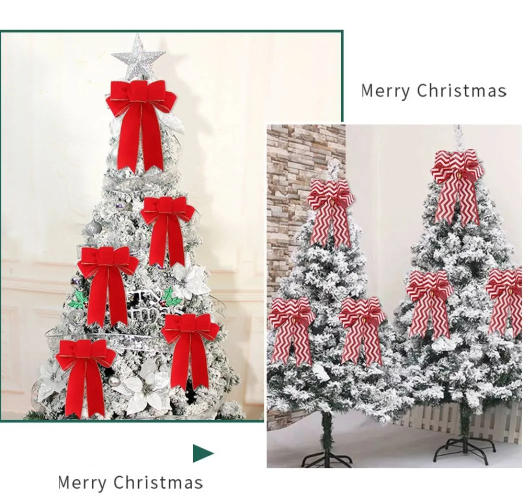 Cloth Bowknot Ribbon for Christmas Tree and Festive Party Decoration Suitable for Use on Furniture and Outdoor Settings