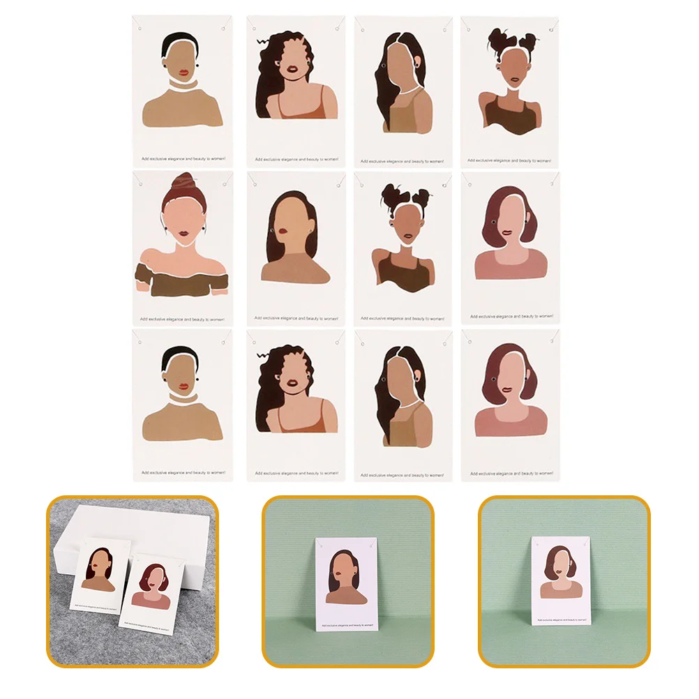 

100pcs Card Earring Display Cards Elegant Pattern For Necklace Ear Studs Storage Jewelry Holder Paper Earring Packaging Cards