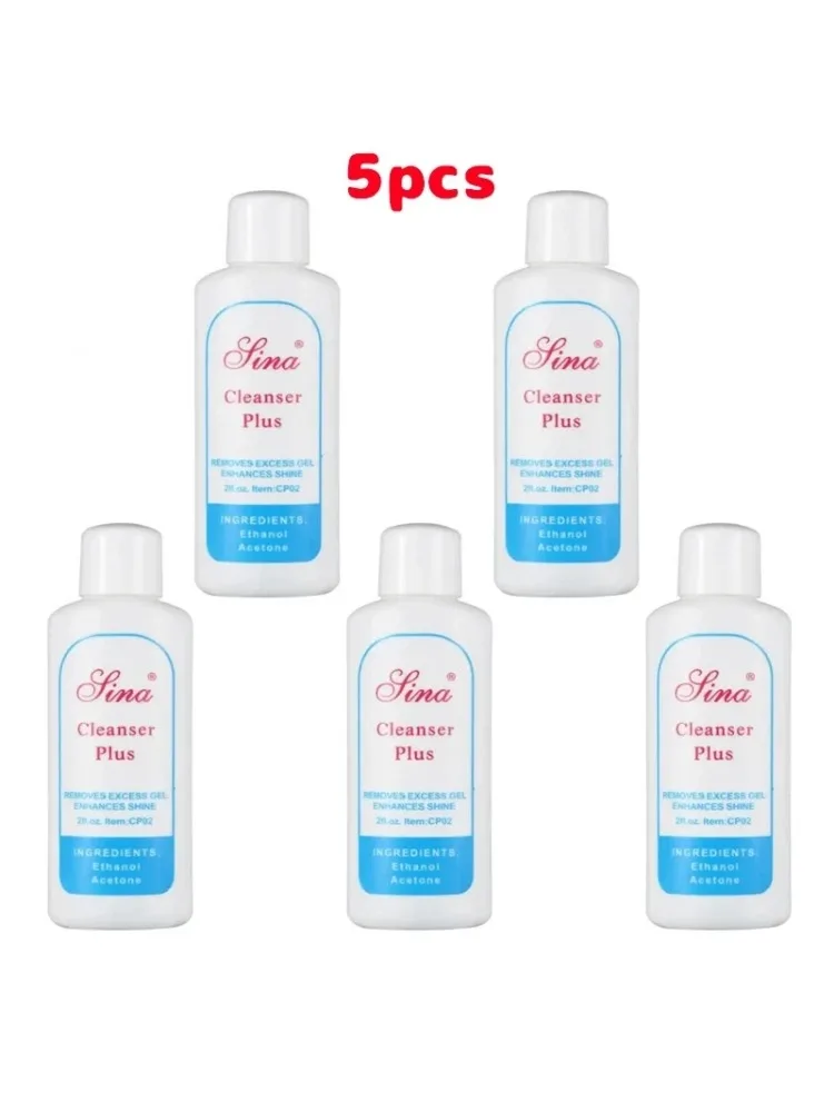 Colle d'extension de nettoyant pour ongles, outil de dissolvant de faux ongles, liquide, vernis Gel UV, brosse en excès de faux ongles, couche collante, 5 pièces