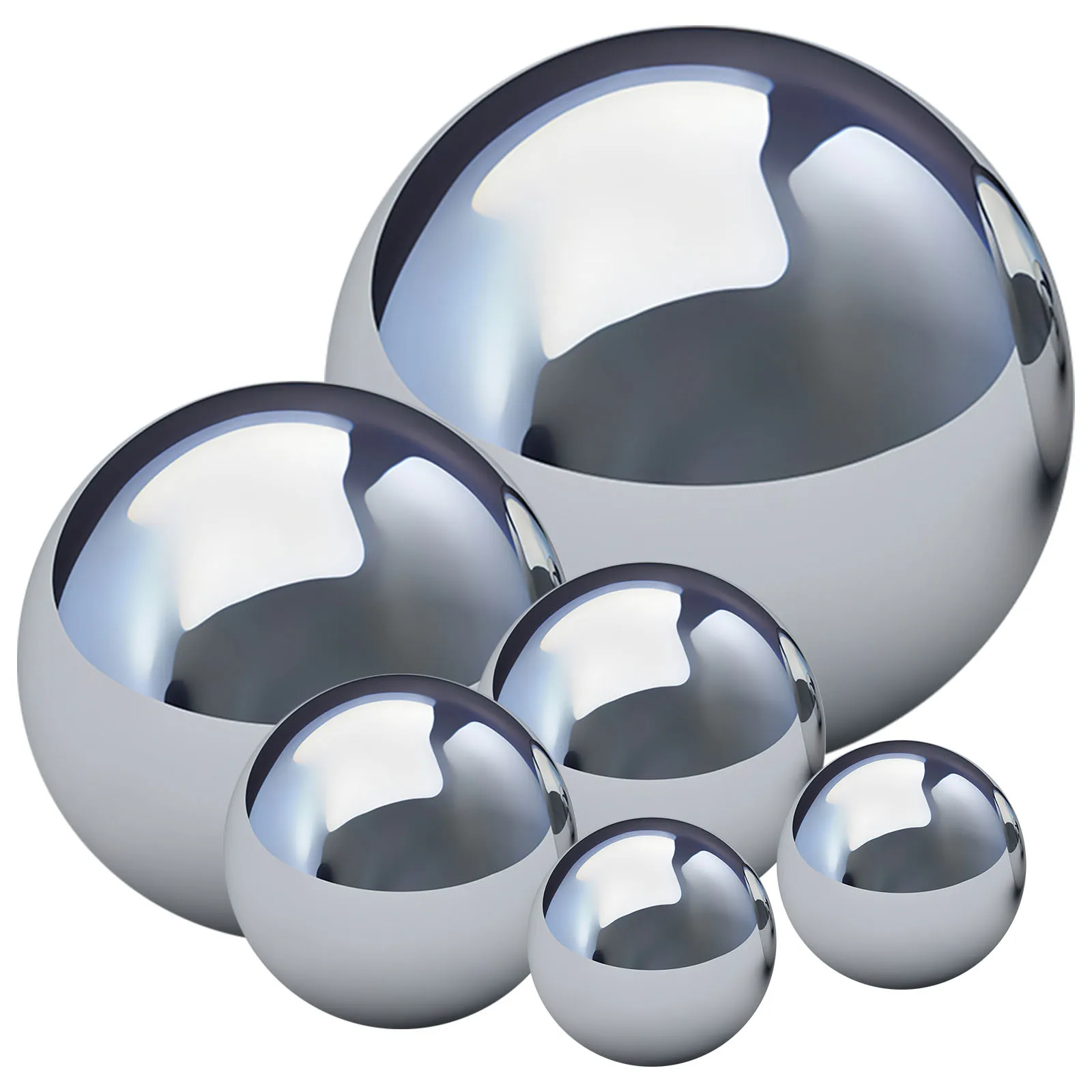 

6 pcs Mirror Polished Balls Stainless Steel Reflective Garden Spheres Outdoor Decorative Light Globes For Yard Garden Ornaments