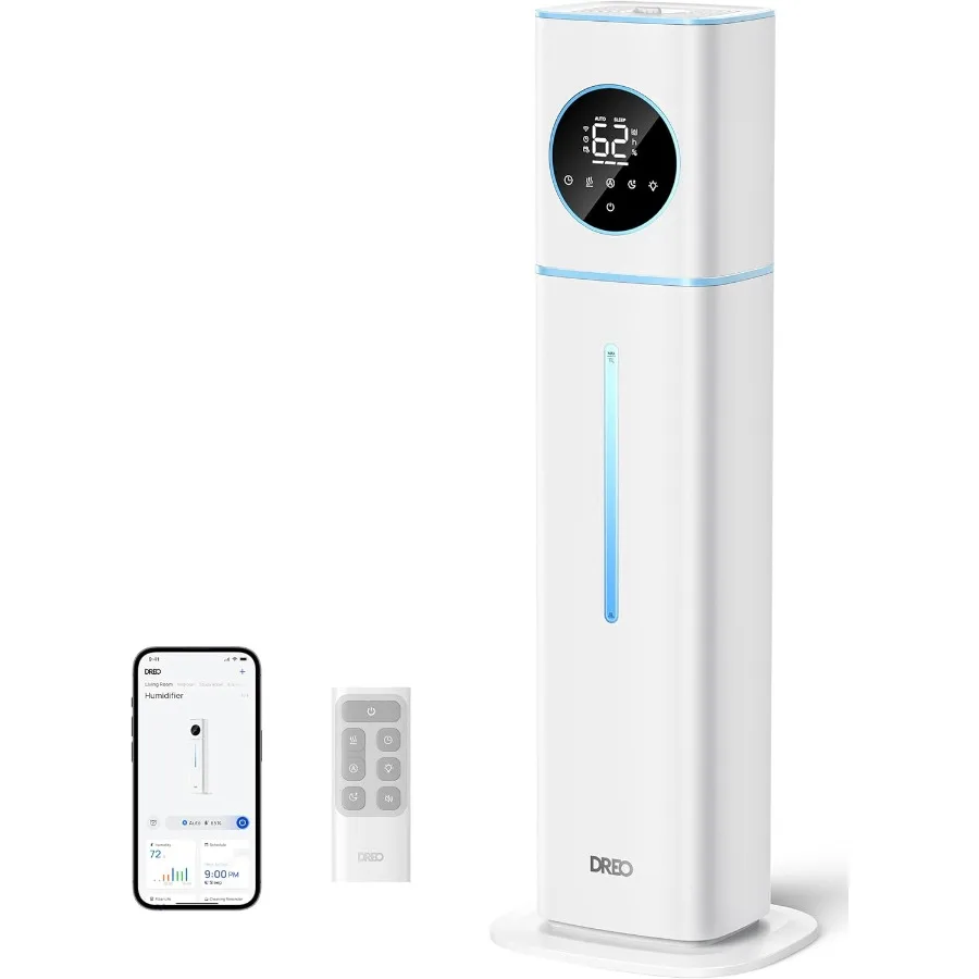 

11L Smart Humidifier Large Room 700 ft 100H Cool Mist Air Humidifiers for Bedroom Top-Fill Self-Cleaning Tank 26dB Auto Mode Ar