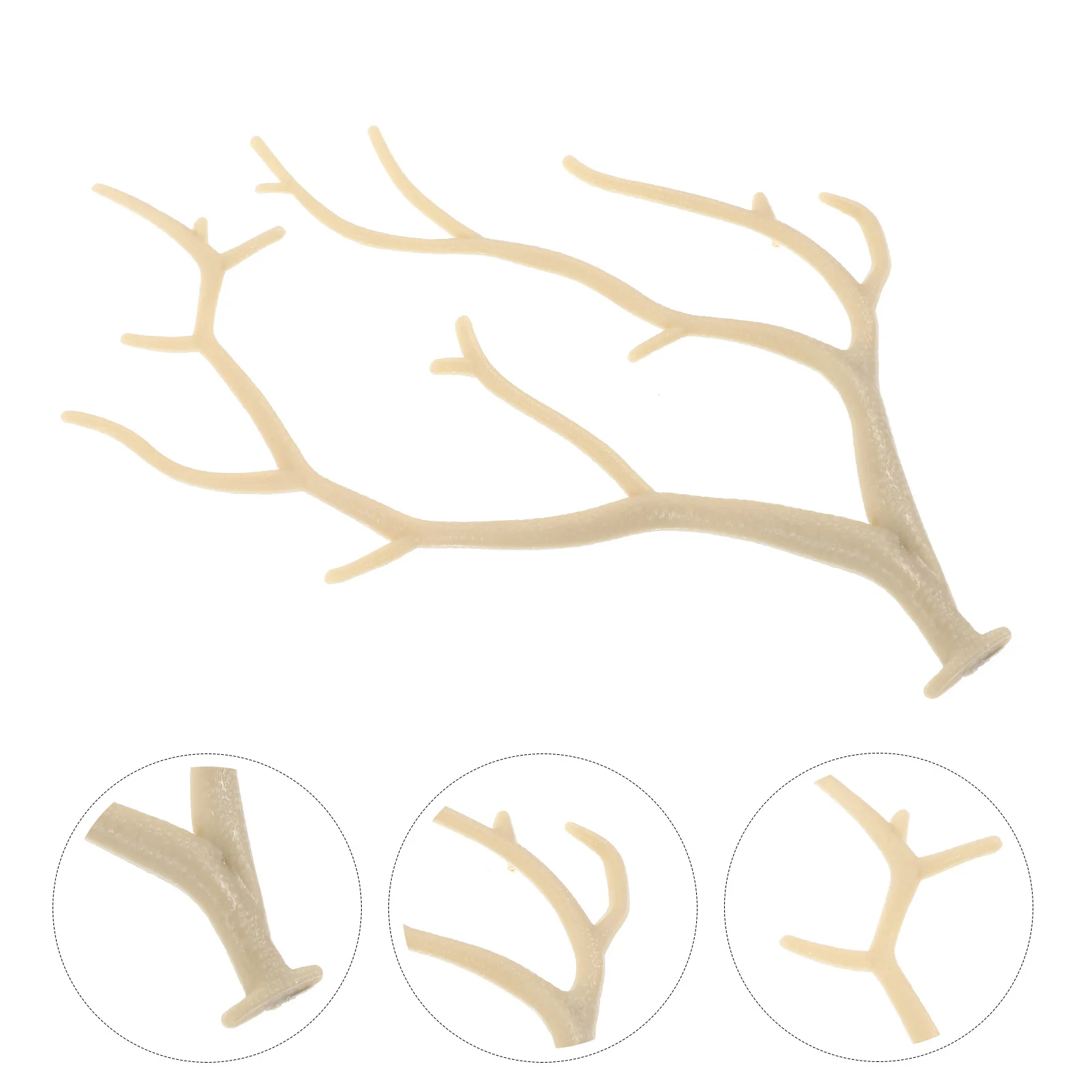 

Yardenfun 10pcs Headband Branches Artificial Antlers Resin Craft Twigs Beige Dried Tree Decor for Halloween Costume
