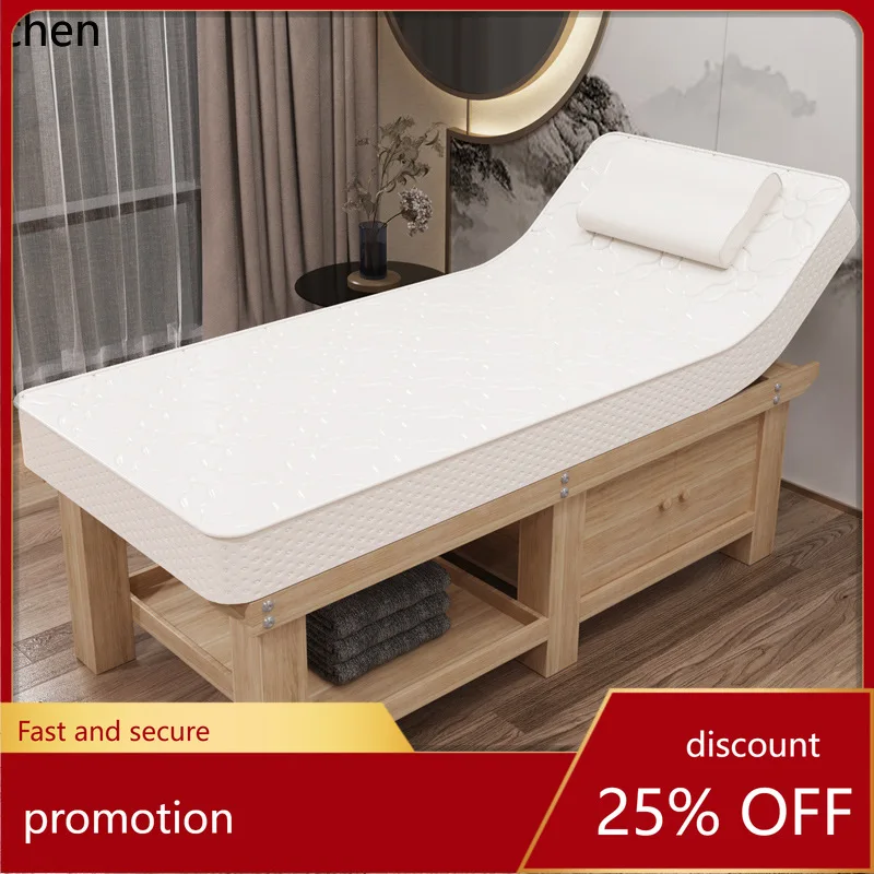 

HXL Solid Wood Latex Beauty Bed for Beauty Salon Special Care Tattoo Bed