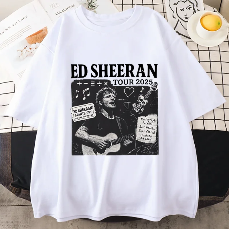 

Ed Sheeran Tour 2025 O-Neck T-Shirt men women's vintage Fashion t-shirts Hip Hop streetwear short sleeve classic Cotton clothes