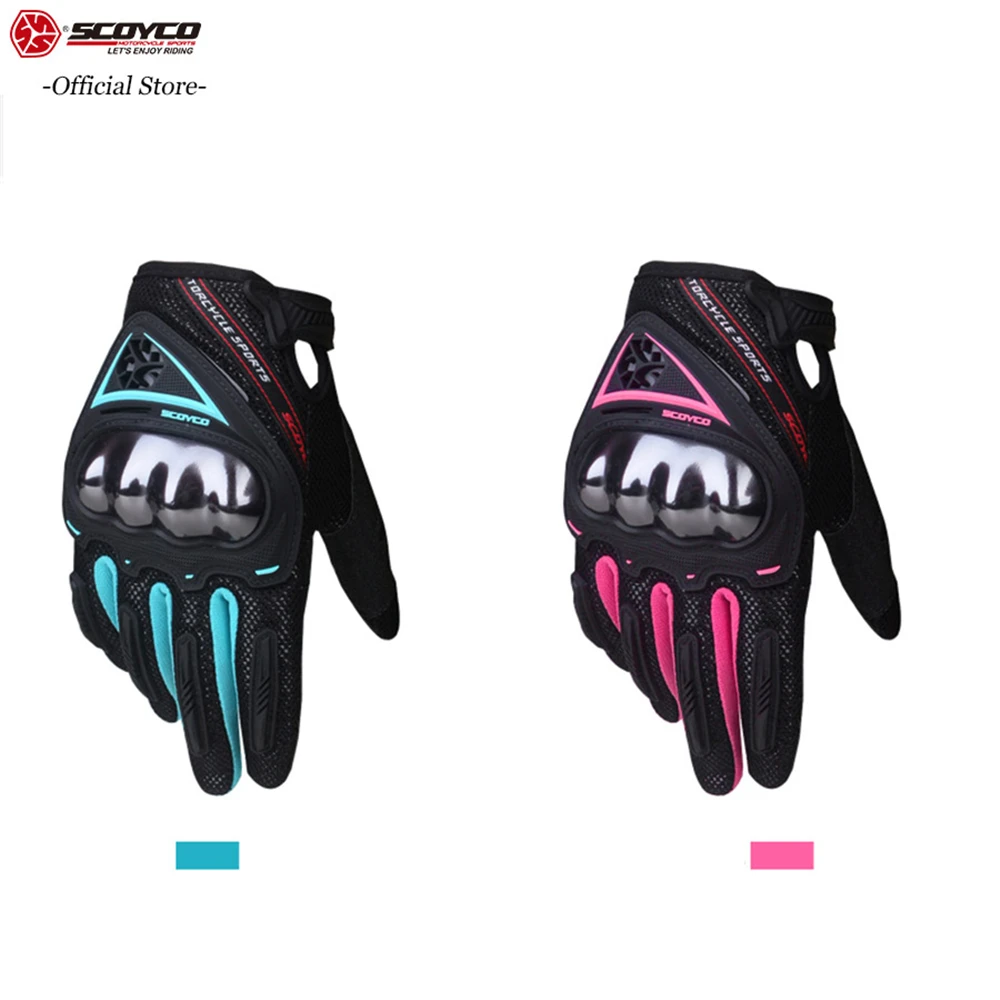 

SCOYCO Woman Motorcycle Gloves Touch Screen Breathable Female Glove Anti-Skid MBX/MTB/ATV Sport Pink Dirt Bike Gloves