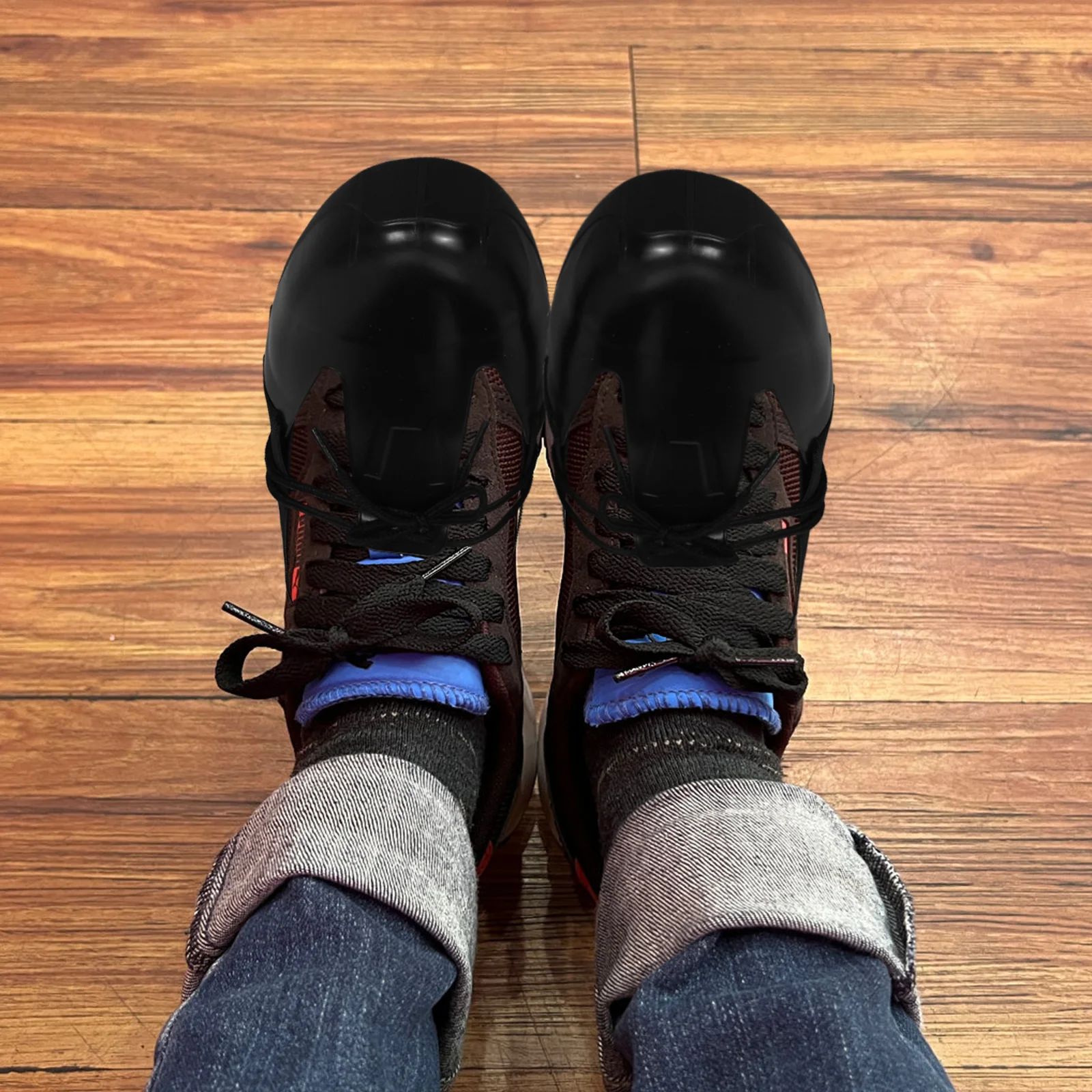 2Pairs Heavy Duty Safety Shoe Covers with Steel Toe Guard Waterproof Wear-Resistant PVC for Outdoor Work Sites