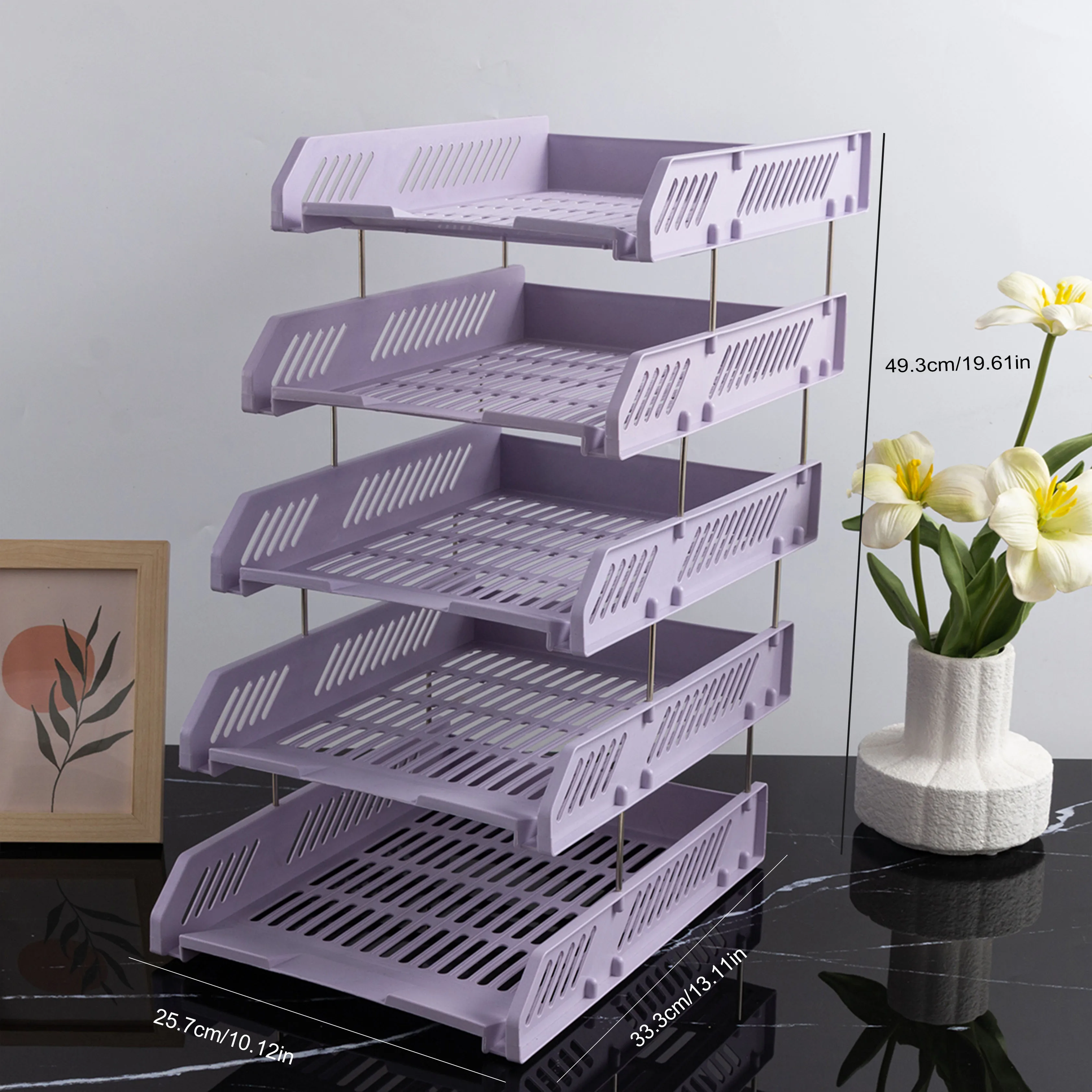 File Rack Multi-Layer Drawer-Type File Tray Plastic Horizontal Telescopic File Column Folder Creative Desktop Document A4 S