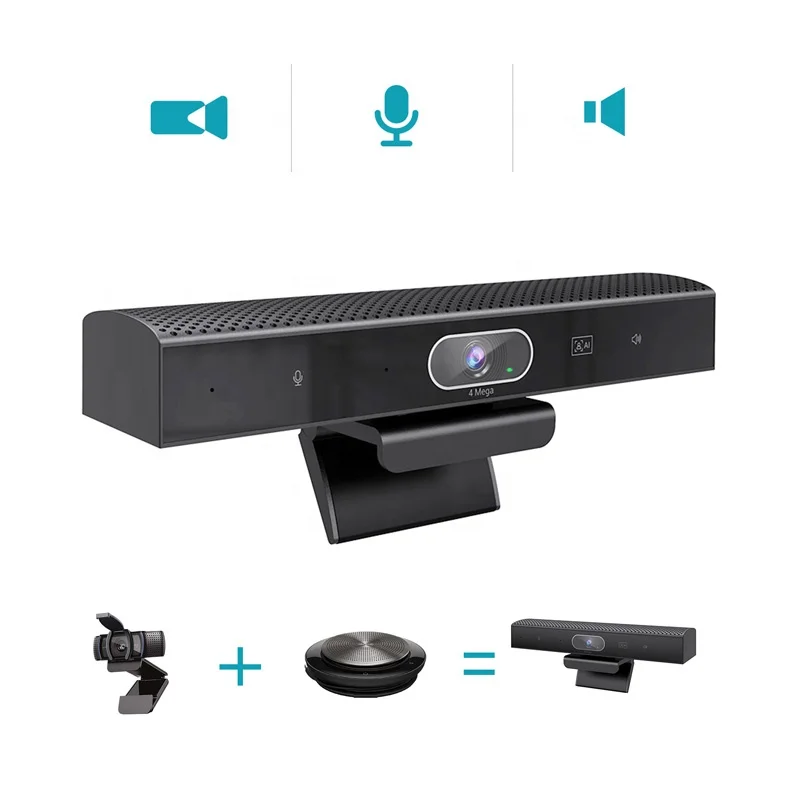 All in one ai face tracking video conference webcam built-in microphone usb plug 2k webcam