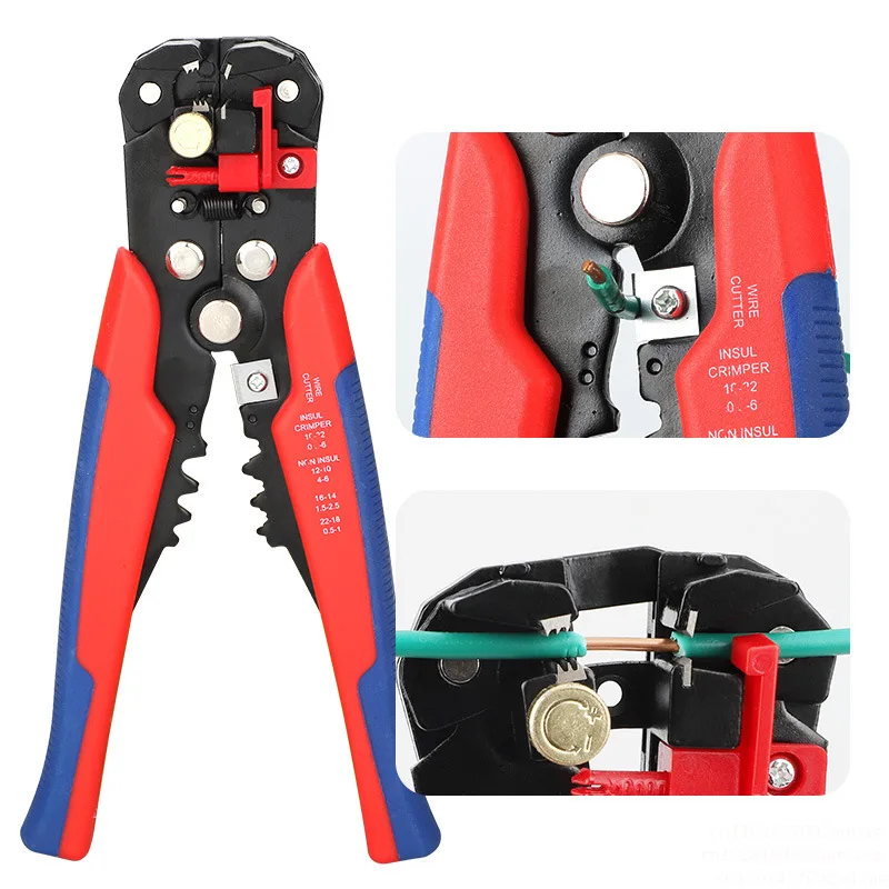 Multifunctional wire stripper terminal HSC 6-4A crimping, 6-4A + HD wire stripper + 1200 terminals line stripper