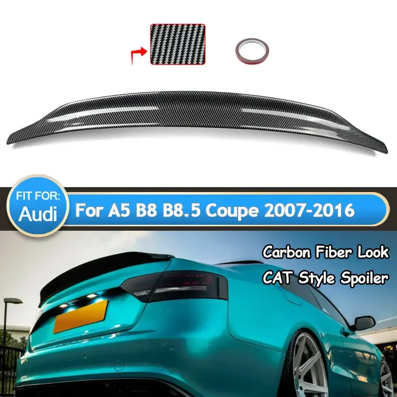 

Duckbill CAT Style Rear Trunk Spoiler Wing For Audi A5 B8 B8.5 08-16 Carbon Look