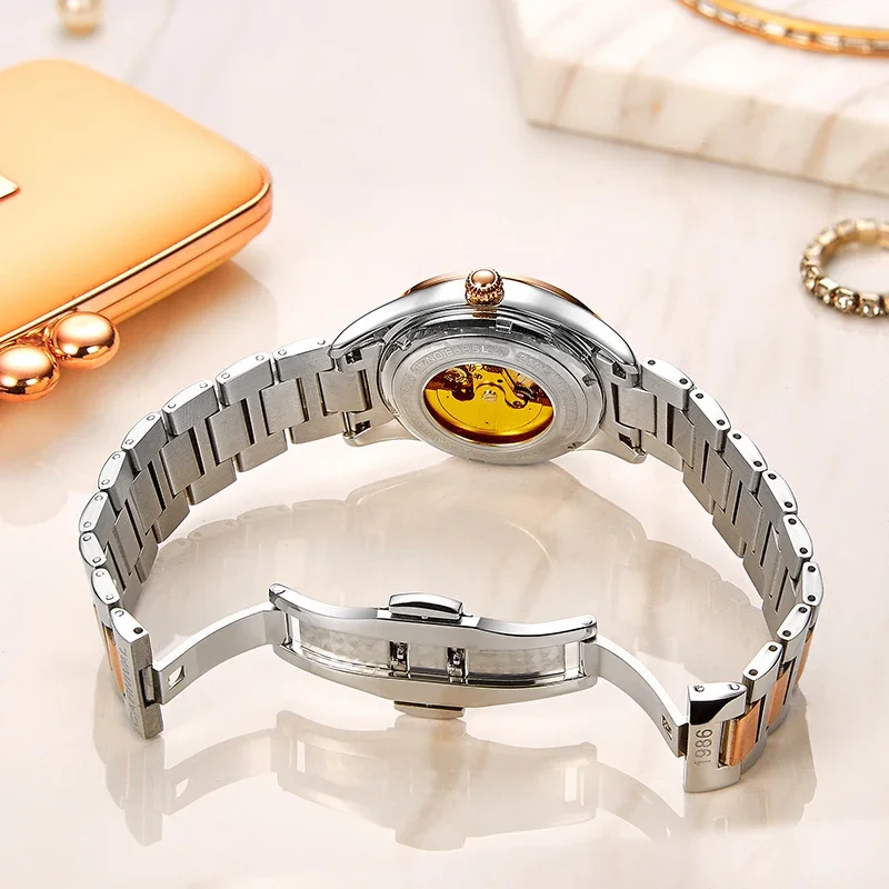 IW Карнавальные аксессуары для женщин Механические наручные часы Автоматический механизм Сапфировое зеркало Светящиеся водонепроницаемые роскошные часы