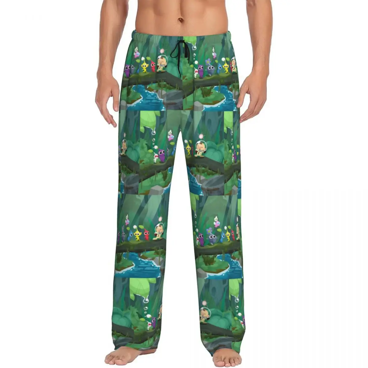 

Custom P-Pikmins Pajama Pants for Men Adventure Game Sleepwear Lounge Sleep Bottoms Stretch with Pockets