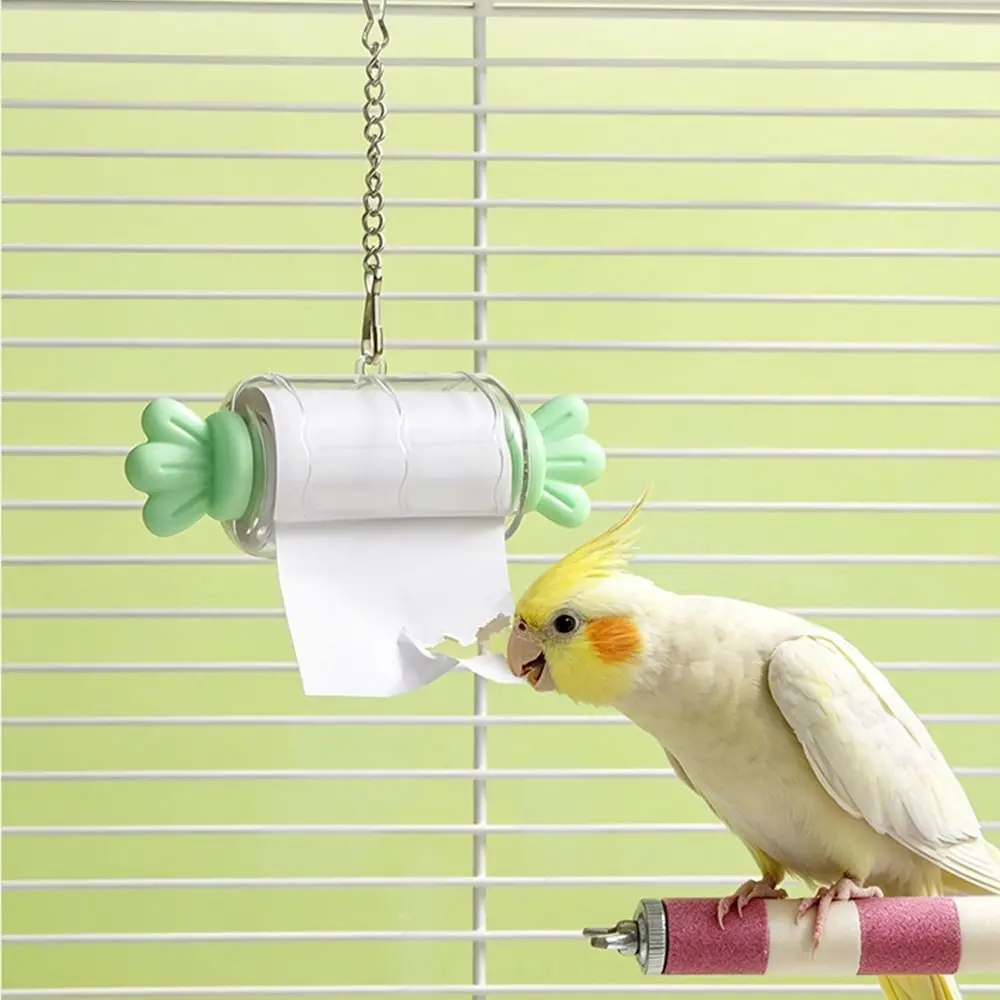 Bonbonförmiges Vogel-Zertrümmerungsspielzeug mit Verstellbarer Kette, Wiederverwendbares Rollpapier-Spielzeug für Papageien – Detail 10