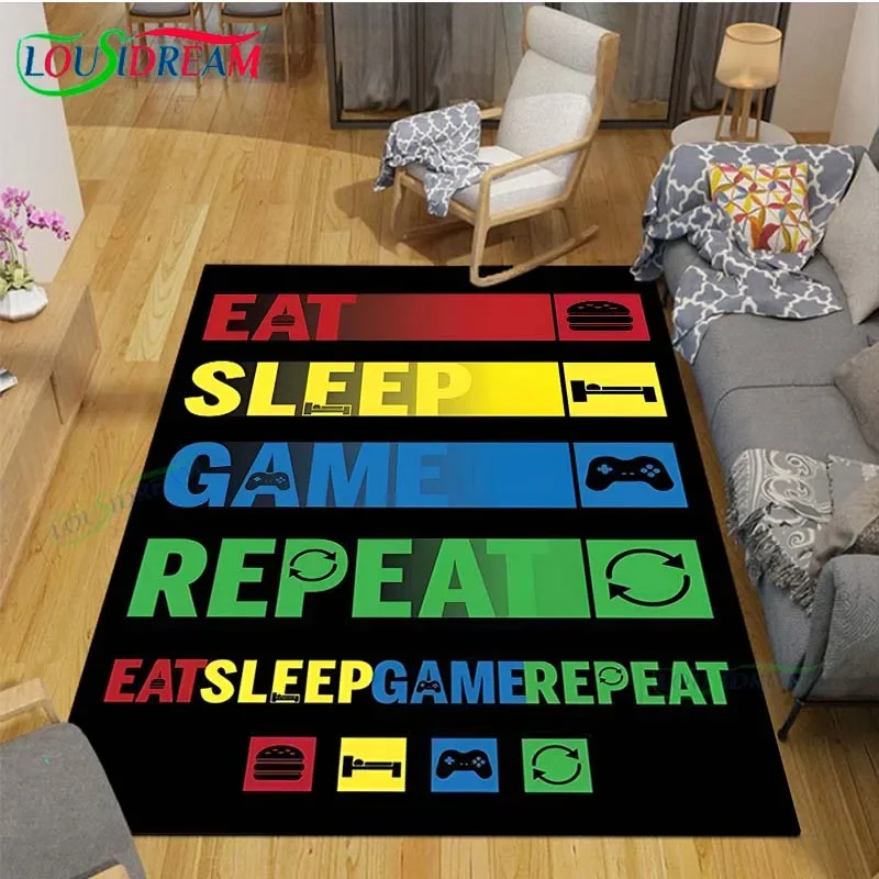 

Gamer Controller Printed Carpets Living Room Anti-Skid Area Rug Kids Bedroom Mats Yoga Gaming Zone Mat Large Carpet Decor