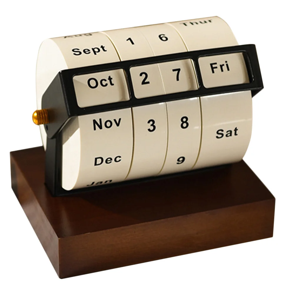 

Поворотный вечный календарь на 360° ° Регулируемая основа, вневременной дисплей даты для офиса, дома, кабинета, декор, стоячий стол