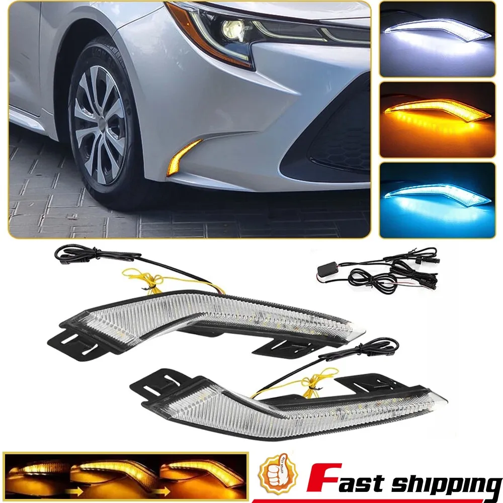 

LED Bumper Fog Lights DRL Daytime Lamps For 2020-2024 Toyota Corolla L/LE/XLE