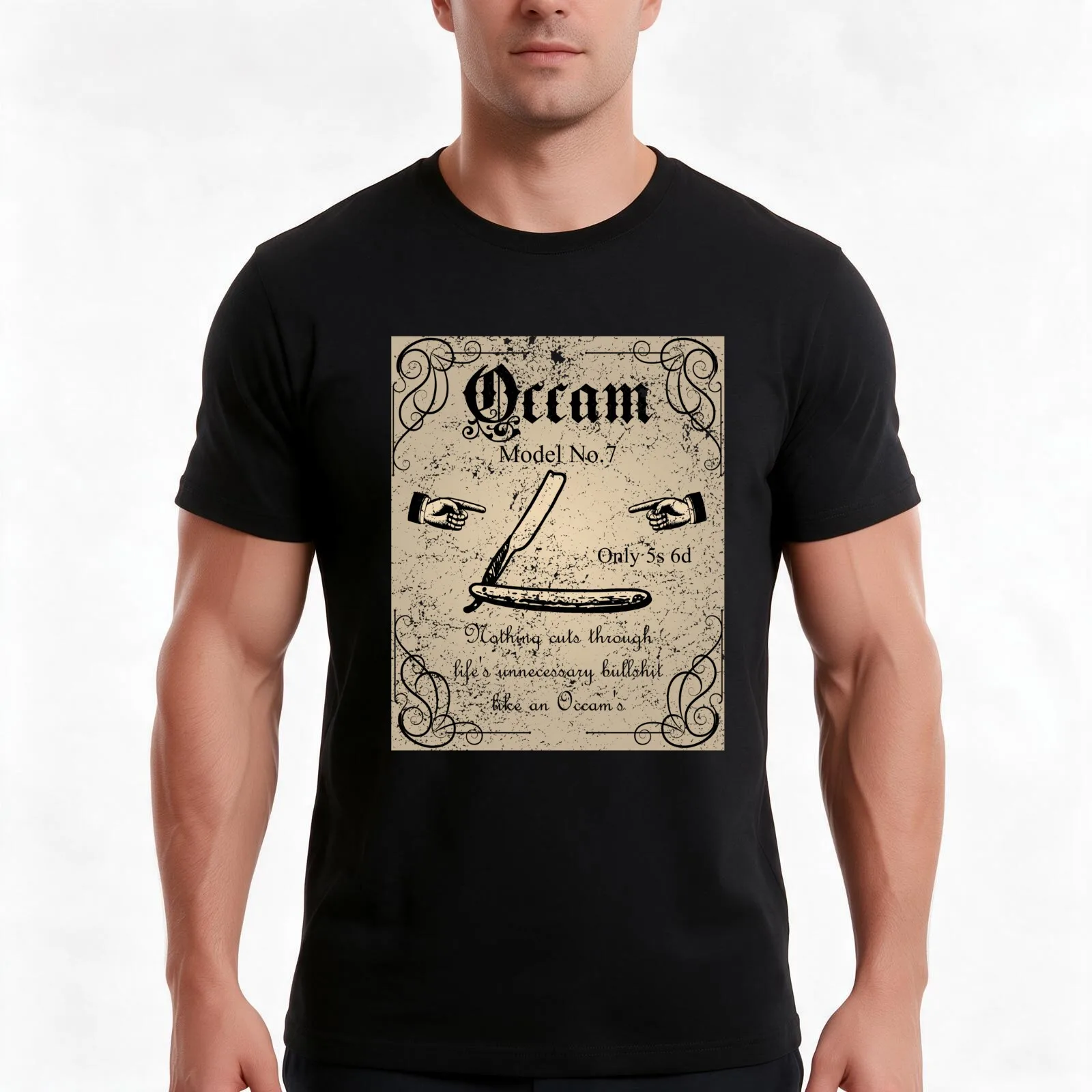 Occam's razor cutting through the BS T-Shirt Summer Casual Cotton Tee Oversized Streetwear Tops Vintage Graphic Print