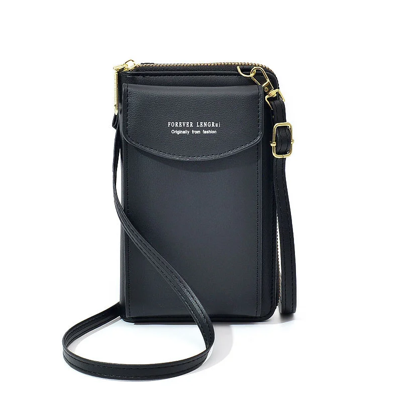 Novo saco móvel feminino sul coreano um ombro crossbody pequeno saco grande capacidade impresso sólida simples mudança carteira