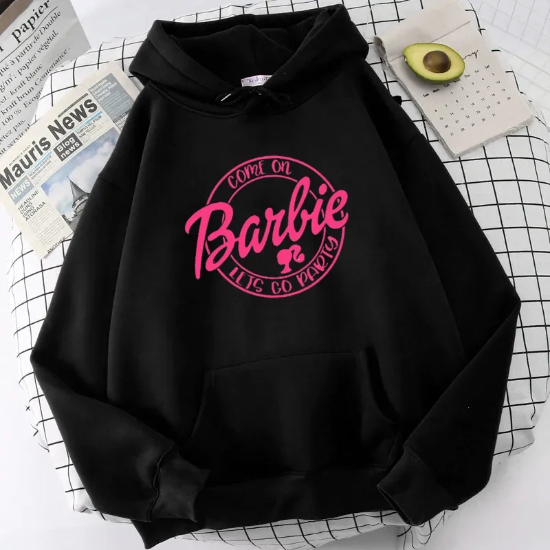 Barbie Girls Hoody Women Fashion Print Let\'s go party Streetwear Hoodies Sweatshirt Women\'s Trendy Pullover Hoodie Clothing