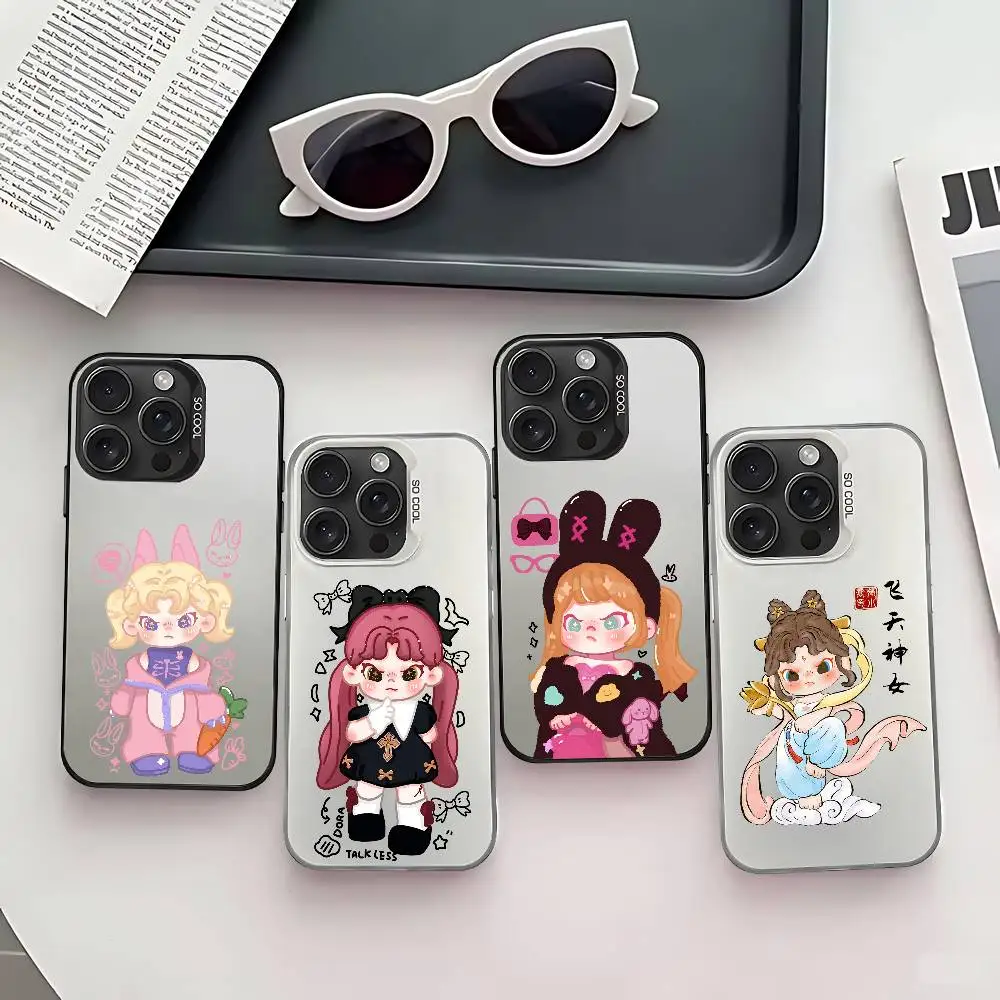 حافظة هاتف D-Dora رائعة لهاتف آيفون 17 16 15 14 13 12 11 Pro Max X XS XR 7 8 Plus غطاء مقاوم للصدمات بالكهرباء الفضية IMD #1