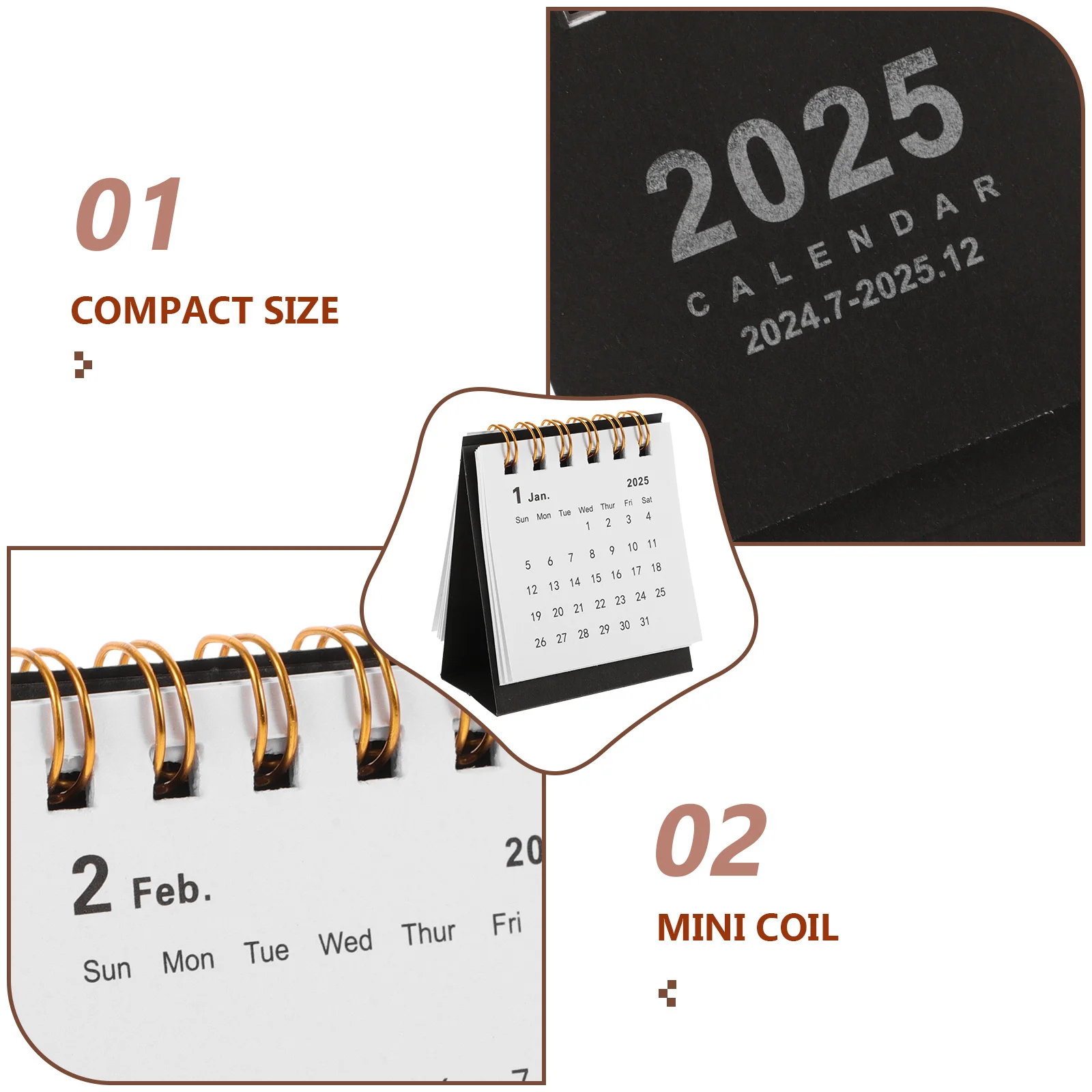 

Small Desk Calendar 2025 Mini Desktop Calendar Flip for Classroom Dorm Daily Use Monthly Memo Organizer Decoration