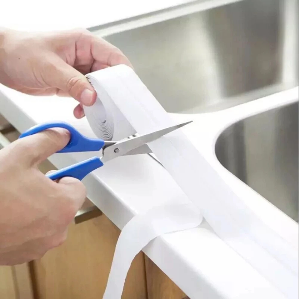 1pc Waterproof Sealing Tape PVC Wall Stickers - Sink Edge Adhesive Strip for Kitchen Bathroom Home Accessories